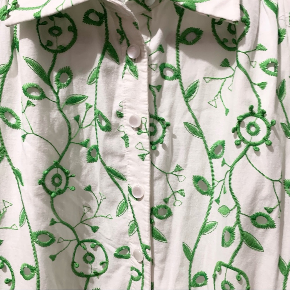 Ciebon embroidered Floral Green and White Dress - Picture 11 of 14